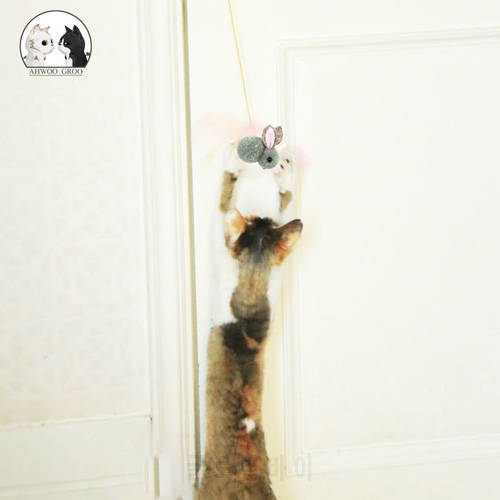 Simulation Bunny Cat Toy Retractable Cat Stick Scratch Rope Mouse Cat Interactive Toy Funny Self-hey Hanging Door Cat Supplies