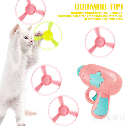 Cats Interactive Toys Funny Plastic Game Flying Saucer Rotating Luminous Dragonfly Dogs Play Discs Training Play Pet Supplies