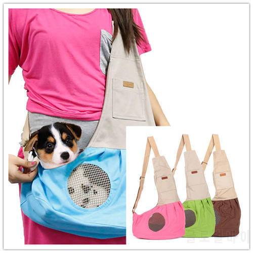Hand-free Breathable Canvas Dog Carriers Portable Small Dogs Puppy Cats Slings Outdoor Travel Shoulder Chest Pet Carrying Bags