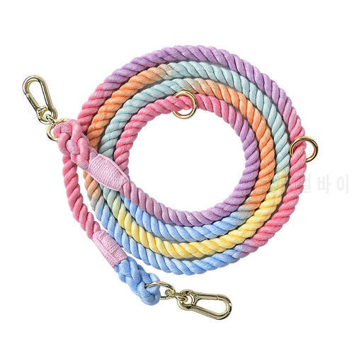 Cotton Braided Rope Leash For Dog With Soft Handle