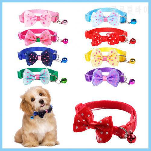 Adjustable dog Collar Bow Adjustable Bow Tie Cat Collar Safety Buckle Nylon Necklace For Puppy Kitty Festive Party Pet Supplies