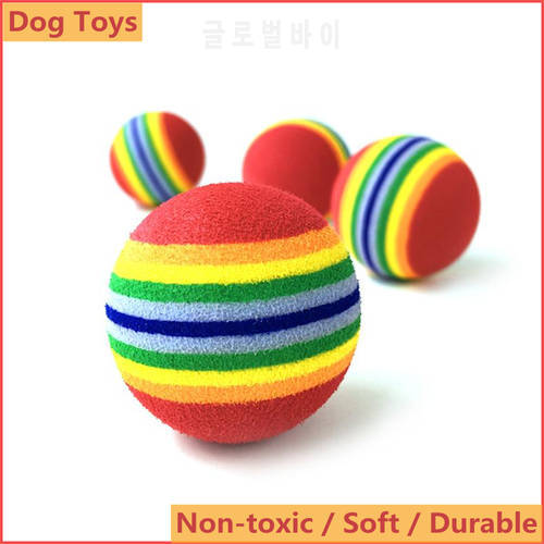 3.5cm Rainbow Ball Dog Toys Mini Cute Colorful Ball Interactive Dog Cat Toys Cat Mint Scratcher Teeth Dog Toys Pets Accessories