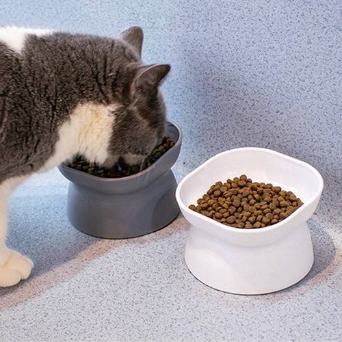 High Foot Neck Protection Cat Bowl Pet Food Water Bowls with Raised Stand Anti-overturning For Cats Dogs Supplies
