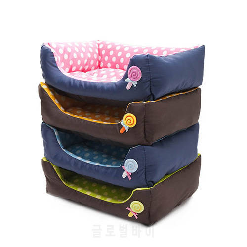 Pet Dog Bed Nest Warming House Fall and Winter Soft Warm Kennel For Cat Puppy Lollipop Printed Sofa