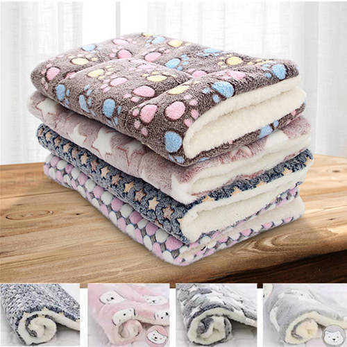Dog Mat Portable Winter For Thickened Pet Cat Soft Flannel Pad Blanket Bed Mat Home Washable Rug Cushion Keep Warm Pet Supplies