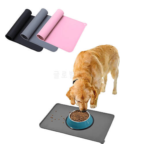 Silicone Dog Cat Bowl Mat Non-Stick Pet Fountain Tray Waterproof Food Pad Puppy Dogs Feeding Drinking Mat Easy Washing Placemat