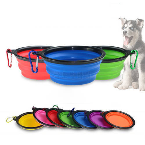 350\650\1000ml Large Collapsible Dog Bowl Travel Accessories Puppy Food Dish Bowl Travel Accessories Cat Container water bottle