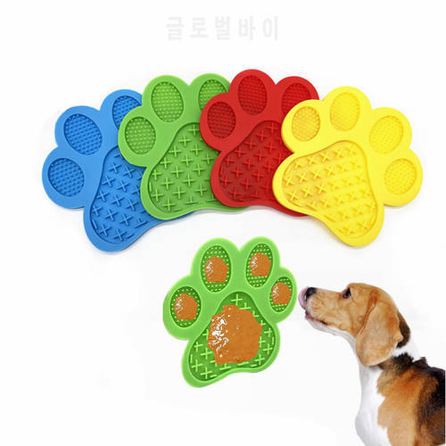 Color Pet Dog Feeding Slow Food Bowl Claw-shaped Dispensing Mat Feed Plate Silicone Dog Lick Pad Safe No-Toxic Training Plate