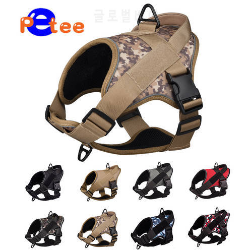 Reflective Dog Collar Harness for Medium Large Dogs Breathable Adjustable Pet Harness Vest Pasted Pet Name Outdoor Walking Strap