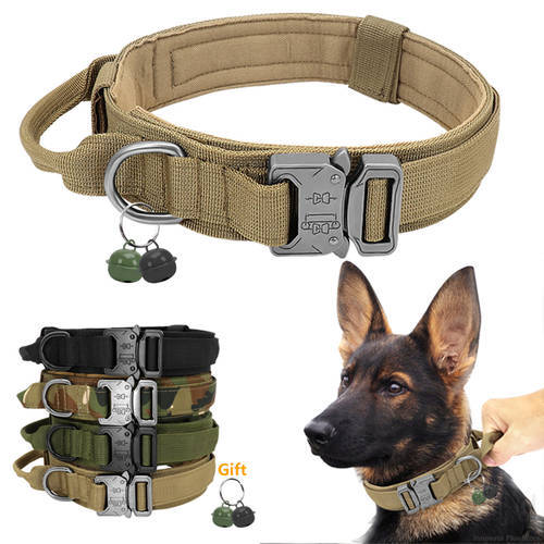 Military Tactical Dog Collar German Shepherd Medium Large Dog Collar For Walking Training Quick Release Nylon Collar with Handle