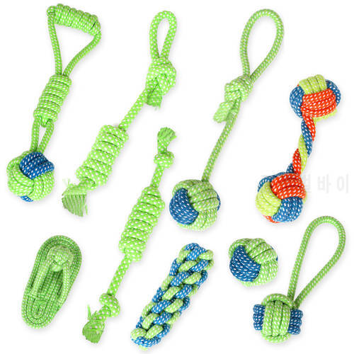 1PC Pet Dog Chew Toys For Small Large Dogs Puppy Cleaning Teeth Dog Interactive Cotton Rope Knot Ball Toy Playing Pet Toys