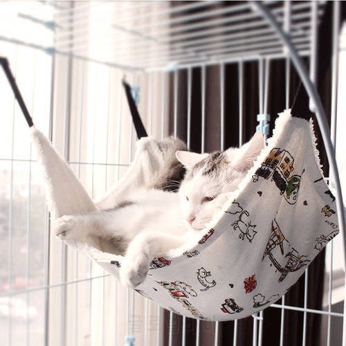 Cat Hammock Hanging Nest Cat Cage Supplies Polyester Material Plus Cotton Imitation Cashmere Washable Cat Litter Cat Hammock