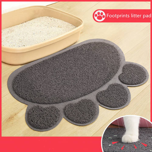 Non-slip Pet Cat Litter Mat Paw Print Feeding Bowl Placemat Cat Bed Pads Waterproof Litter Trapper Mats Accessories For Cat