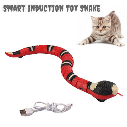 Smart Induction Snake Toy Funny Cat Interactive Toys USB Rechargeable Sensing Snake Tease Pet Dogs Play Mischief Novelty Gift