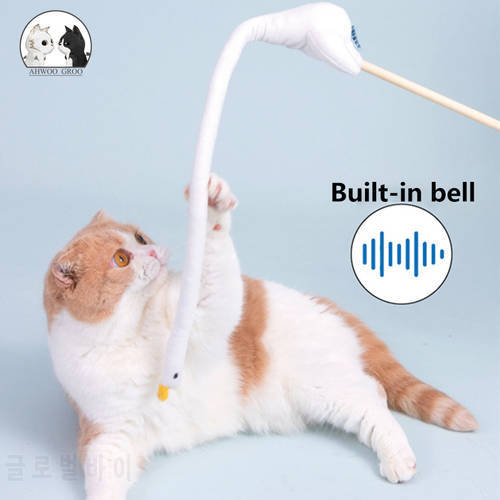 New Catnip Cat Toy Plush Goose Bell Funny Cat Stick Interactive Bells Funny Cat Pole Kitten Playing Teaser Wand Toy Cat Supplies