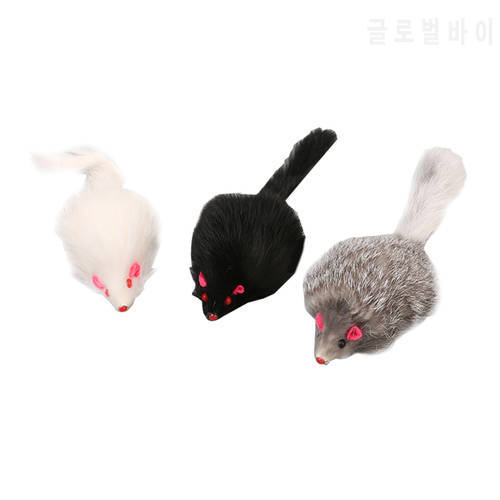 Furry Mice Plush Cat Toy Soft Solid Interactive Mouse Toys For Cats Funny Pet Training Game Cat Supplies