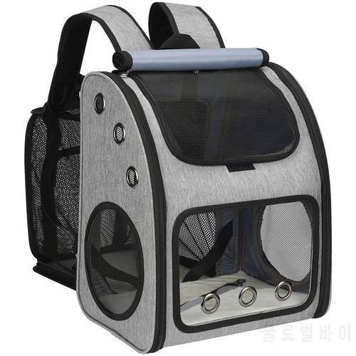 Cat Carrier Backpack Expandable Mesh Breathable Foldable Pet Travel Bags for Small Dogs Cats Rabbits Pet Carrier Backpack 2022