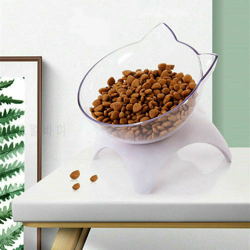 Cat Elevated Bowl With Raised Stand 15 Degree Tilted Design Neck Guard Stand Raised Pet Food Water Feeder Bowl For Cat Small Dog