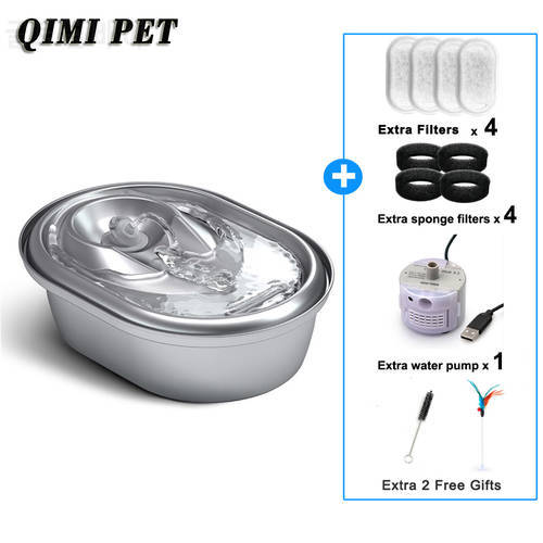 Stainless Steel Cat Water Fountain Healthy Pets Fountain Dishwasher Safe Dog Water Dispenser Super Quiet Water Fountain