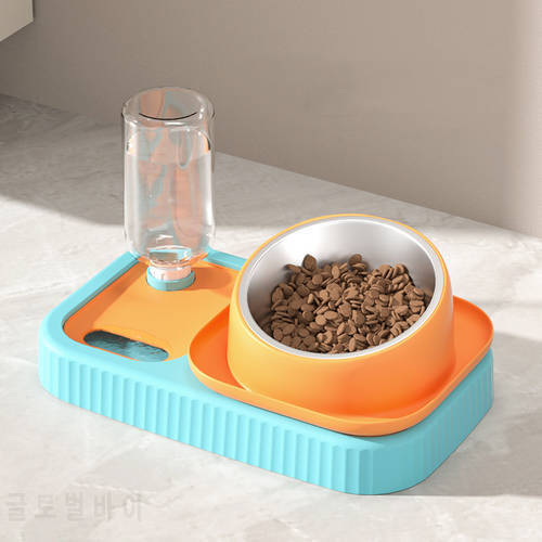Automatic Cat Bowl Water Dispenser Water Storage Pet Dog Cat Food Bowl Container with Waterer Pet Water Feeder Stainless Steel