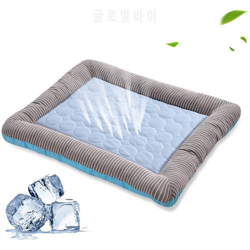 Cooling Pad Bed for Dogs Cats Puppy Kitten Cool Mat Pet Blanket Ice Silk Material Soft for Summer Sleeping Pink Blue Breathable