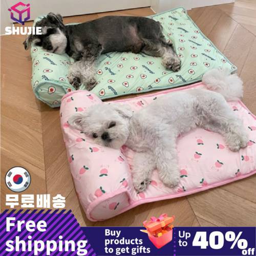 Pet Mat Dog Cooling Mat Summer Dog Bed Pad Blanket Breathable Ice Pad Sofa For Small Medium Dogs Pet Cooling Mats With Pillow