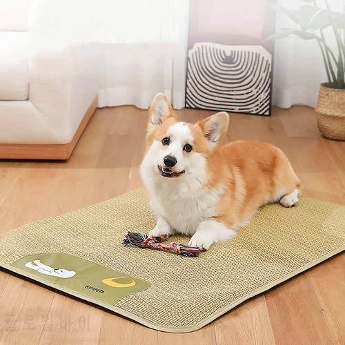 Dog Bed Summer Sleeping Mat Cat Carpet Breathable Floor Rattan Pad Medium Large Puppy Bed Easy To Clean Pet Accessory Mattress