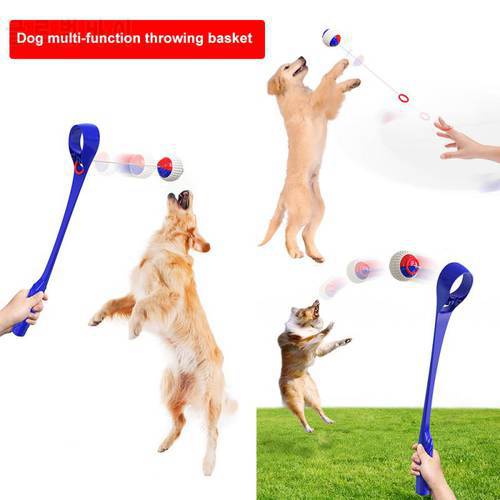 Retract Pet Tossing Cue And Dog Training Toy Ball Tossing Device Outdoor Tennis Training Toy Toy Pet Throwing Stick With Ball