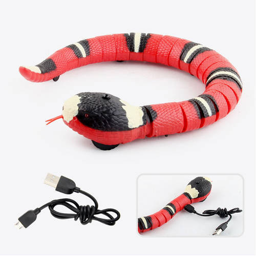 Smart Sensing Snake Cat Toys Electric Interactive Snake Toys Cat Teaser USB Charging Cat Accessories for Cats Dogs Play Toy