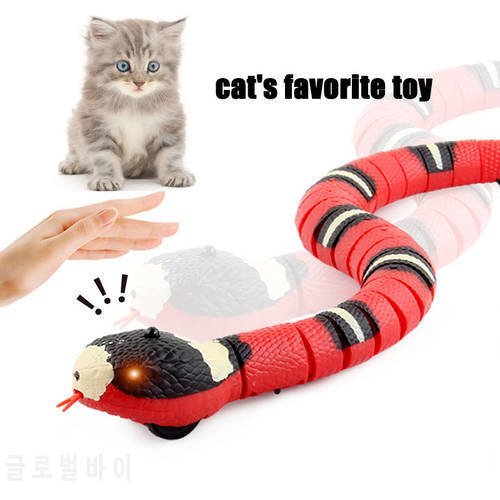 Smart Sensing Snake Cat Toys Interactive Automatic Eletronic Snake Cat Teaser USB Charging Cat Accessories for Cats Dogs Cat Toy