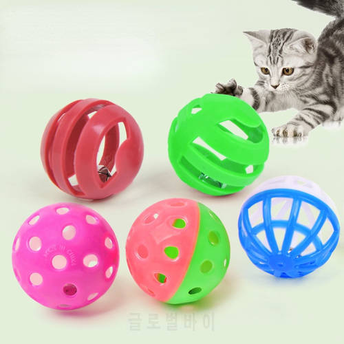 Cat Ball Toy With Jingle Bell Inside Kitten Toys Pet Cat Teaser Colorful Balls Toy For Cats Diameter 3.5 cm