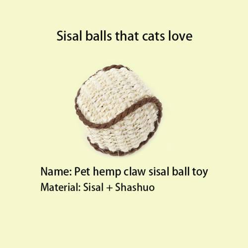 New Cat Scratching Toy Sisal Ball Cat Claw Knitted Ball Teasing Cat Ball Small Durable Pet Supplies