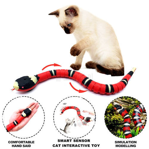 Smart Sensing Snake Cat Toys Automatic Electric Cat Interactive Toys USB Charging Smart Pet Toys for Kitten Dogs Cat Accessories