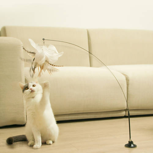 Interactive Bird Simulation Funny Cat Toy Feather Bird with Bell Cat Stick Toy for Kitten Playing Wand Teaser Toy Cat Supplies