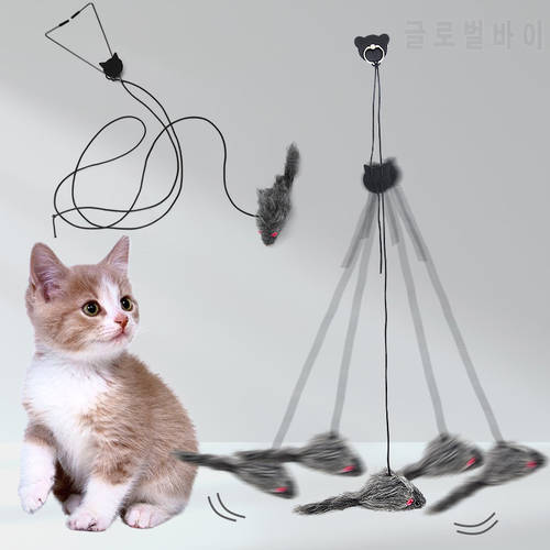 Simulation Mouse Cat Toy Scratching Rope Mouse Retractable Hanging Door Supplies Cat Accessorie Cat Toys Interactive catnip toy