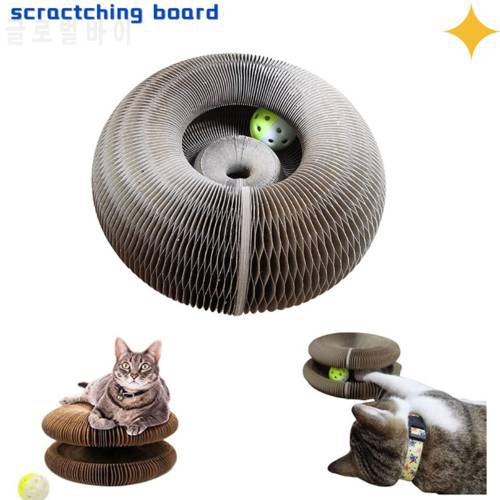 Magic Organ Cat Scratching Board Toy With Ball Cat Grinding Claw Cat Climbing Frame Cat Accordion Scratching Toy Dropshipping
