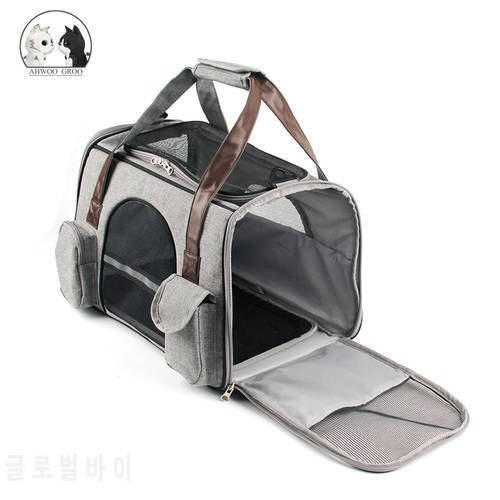 Multifunction Cat Backpack Large Capacity Grid Portable Outdoor Travel Carrier Foldable Breathable Cage Cat Dog Oxford Cloth Bag