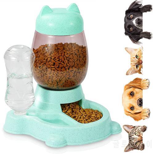 Automatic Cat Food and Water Dispenser 2 in 1 Dog Bowl Dog Double Bowl Automatic Drinking Large Capacity Cats Feeding Bowl 2.2L