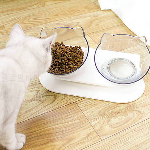 Non-Slip With Stand Double Cat Bowl Dog Bowl Pet Feeding Cat Water Bowl For Cats Food Pet Bowls For Dogs Feeder Product Supplies