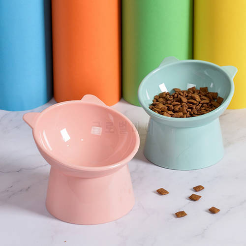 Cat Bowl High Foot Dog Bowl Neck Protector Cat Pet Food Water Bowl Anti-overturning Binaural Pet Feeding Bowl Pet Feeder Supplie