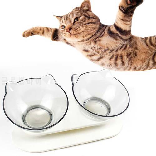 Non Slip Double Cat Bowl Raised Wet Cat Food Bowl For Cats Feeder Pet Water Bowls and Drinkers Dog Drinking Bowl Supplies