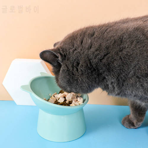 Cat Bowl High Foot Cat Bowl 45°Neck Protector Cat Dog Food Water Bowl Anti-overturning Small Pet Feeding Cup Puppy Feeder Bowl