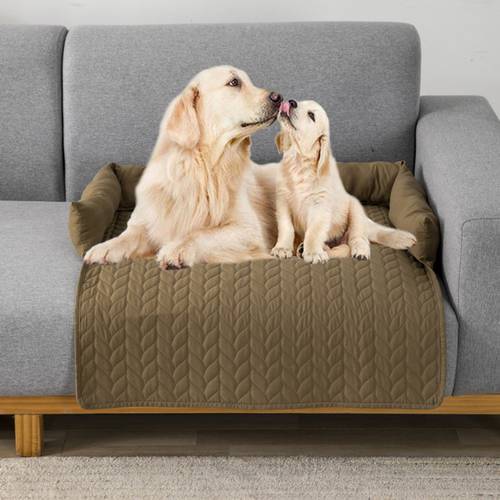 Waterproof Dog Sofa Cover Cushion Pet Bed Sleeping Mat for Dog Anti-wear Couch Calming Cats Seating Protector with Neck Bolster