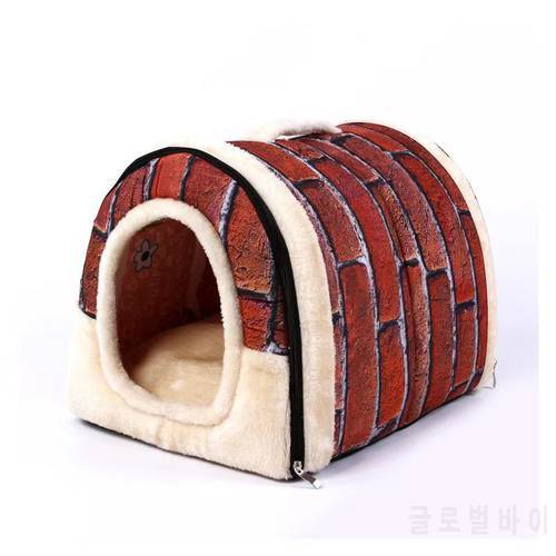 Warm Dog House Cat Pet House Product Dog bed Lounge For Cats Medium Small Dog Indoor Foldable Washable Puppy Animals Cama