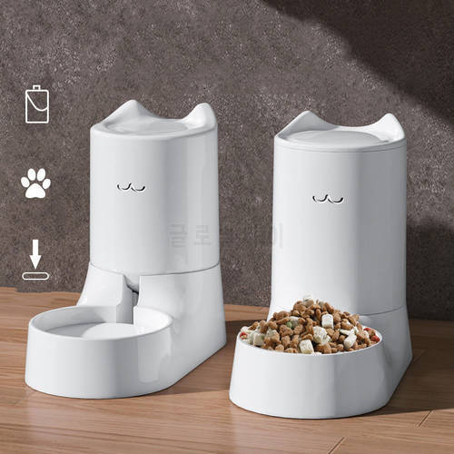 Large Capacity Cat Food Dispenser Dog Water Bowl Pet Automatic Feeder Waterer Drinker Vending Machine Dog Food Storage Container