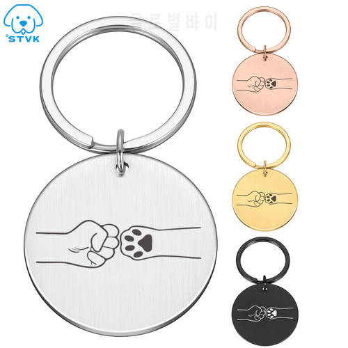 New Cat Dog ID Tag Custom Free Engraving Personalized Dog Collar Pet Charm Name Pendant Round Necklace Collar Puppy Accesorios