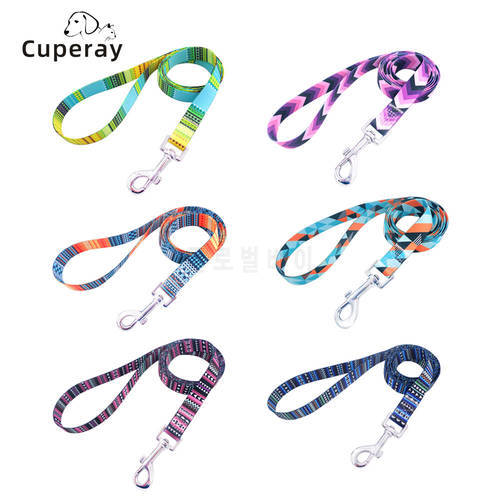 Multicolor Dog Leash Nylon Tribal Pattern Durable Cat Pet Leashes for Small Medium Large Dogs Puppy Lead 120cm Long for Walking