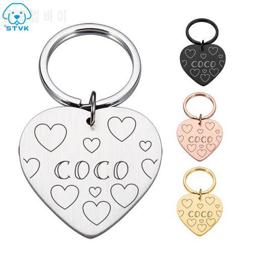 Personalized Cat Dog Pet ID Tag Keychain Engraved Pet ID Name for Cat Puppy Dog Collar Tag Pendant Keyring Pet Accessories