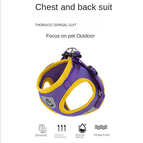 Dog Harness Pet Supplies Dog Cat Chest Harness Small and Medium-sized Dog Rope Reflective Vest Type Traction Rope Dog Harness