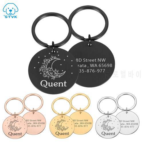 Free Engraved Dog Pet ID Tag Personalized Anti-lost Name Phone Pet ID Name Cat Puppy Dogs Tag Pendant Keyring Pet Accessories